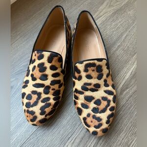 J Crew Factory Leopard Loafers, Size 6